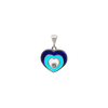 ITI NYC Heart Shaped Evil Eye Pendant with Blue and White Enamel in Sterling Silver