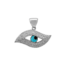 Load image into Gallery viewer, ITI NYC Evil Eye Pendant with Blue Enamel in Sterling Silver
