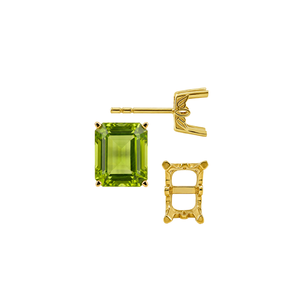 Emerald Filigree Earrings with Push Post