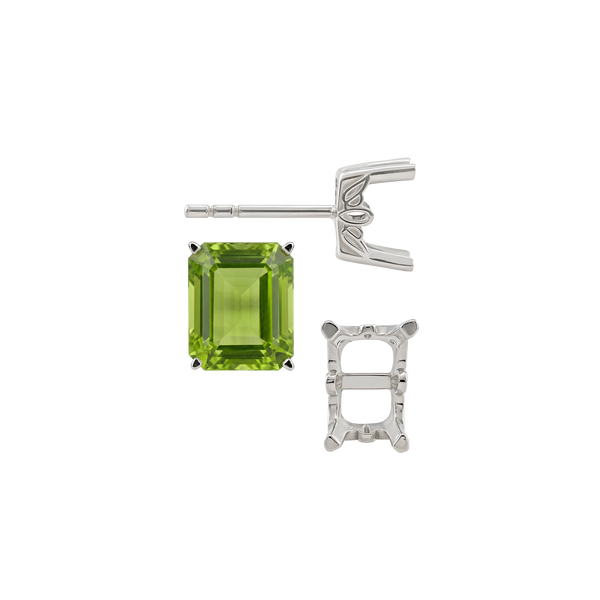 Emerald Filigree Earrings with Push Post