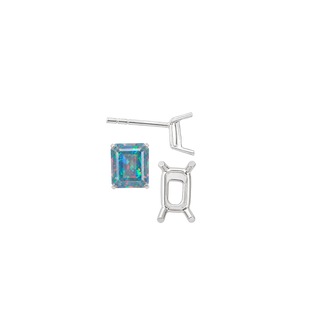 Emerald Four Prong Basket Earrings