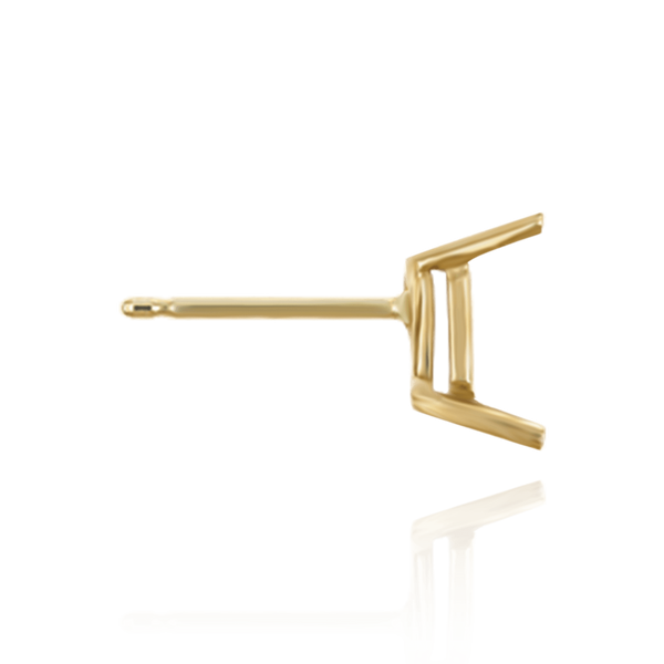 14K Gold, Sterling Silver ITI NYC Emerald Four Prong Basket Earrings