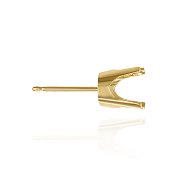 14K Gold ITI NYC Round Four Prong Pre-Cut Earring Settings