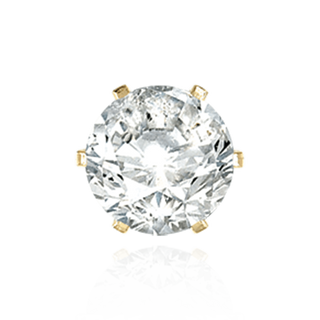 Round Six Prong Flat Back Earrings with Push Post