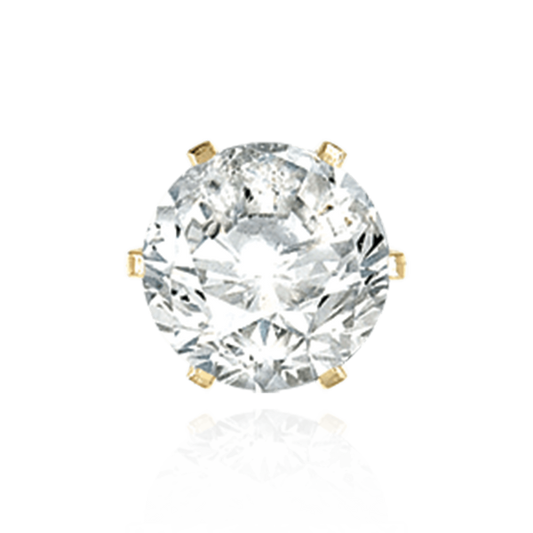 Round Six Prong Flat Back Earrings with Push Post