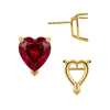 Heart Shape V-End Basket Earrings with Push Post