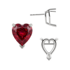 Heart Shape V-End Basket Earrings with Push Post