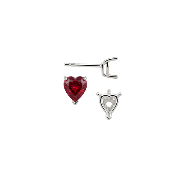 Heart Shape V-End Basket Earrings with Push Post