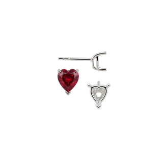 Heart Shape V-End Basket Earrings with Push Post