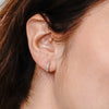 Huggie Earrings with CZ in Sterling Silver