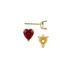 Heart Shape V-End Basket Earrings with Push Post