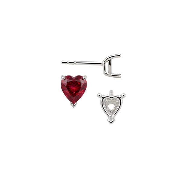 Heart Shape V-End Basket Earrings with Push Post