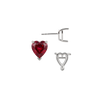Heart Shape V-End Basket Earrings with Push Post