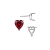 Heart Shape V-End Basket Earrings with Push Post