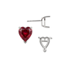 Heart Shape V-End Basket Earrings with Push Post