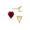Heart Shape V-End Basket Earrings with Push Post