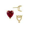 Heart Shape V-End Basket Earrings with Push Post