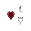 Heart Shape V-End Basket Earrings with Push Post