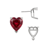 Heart Shape V-End Basket Earrings with Push Post