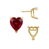 Heart Shape V-End Basket Earrings with Push Post