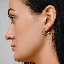 Load image into Gallery viewer, Hoop Earrings with Ball in 14K Gold

