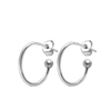 Hoop Earrings with Ball in Sterling Silver