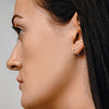Hoop Earrings with Ball in Sterling Silver