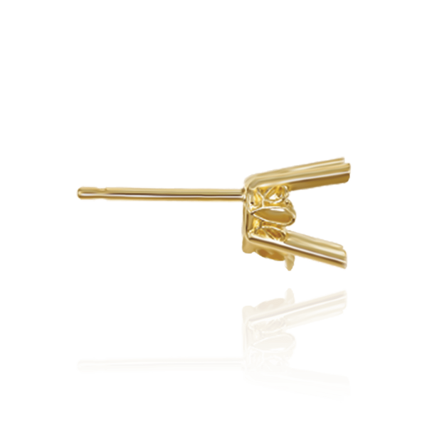 14K Gold ITI NYC Heart Shape Four Prong Filigree Earrings