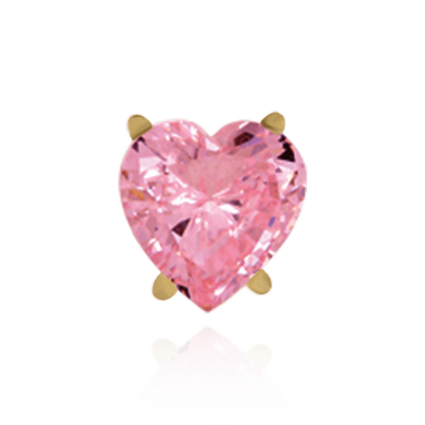 14K Gold ITI NYC Heart Shape Four Prong Filigree Earrings