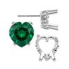 Heart Shape Four Prong Filigree Earrings with Push Post