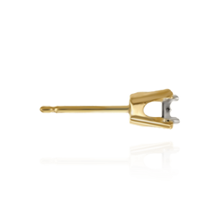 14K Gold ITI NYC Round Four Prong Earrings with Illusion Top