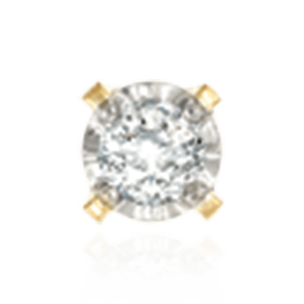 14K Gold ITI NYC Round Four Prong Earrings with Illusion Top