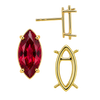 Marquise Shape Four Prong Basket Earrings
