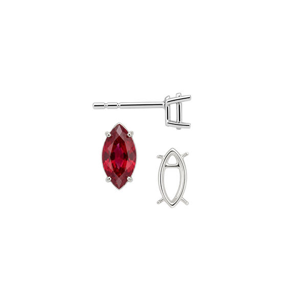 Marquise Shape Four Prong Basket Earrings