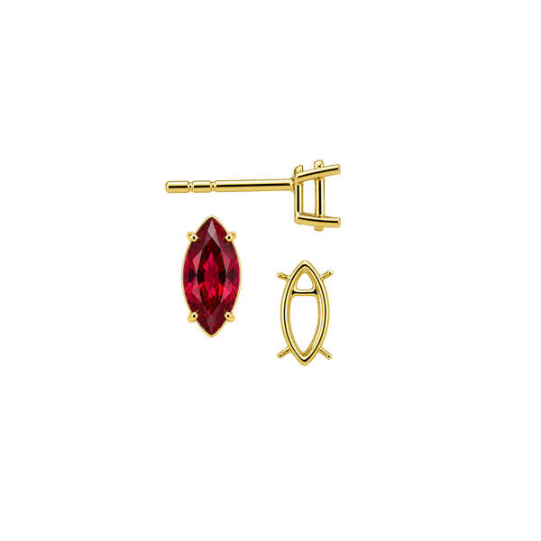 Marquise Shape Four Prong Basket Earrings