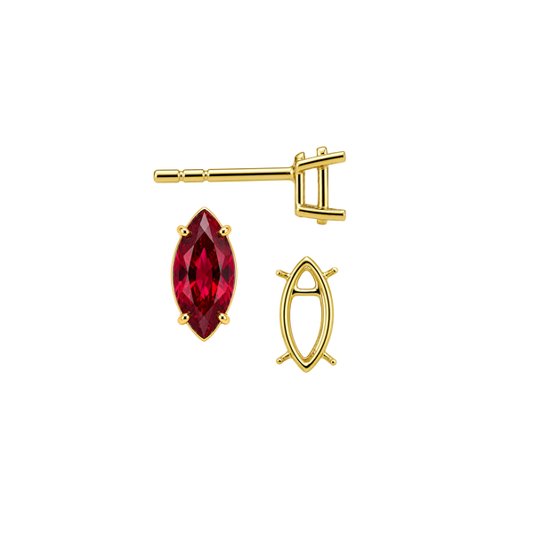 Marquise Shape Four Prong Basket Earrings