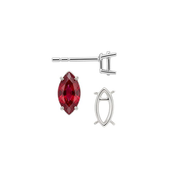 Marquise Shape Four Prong Basket Earrings