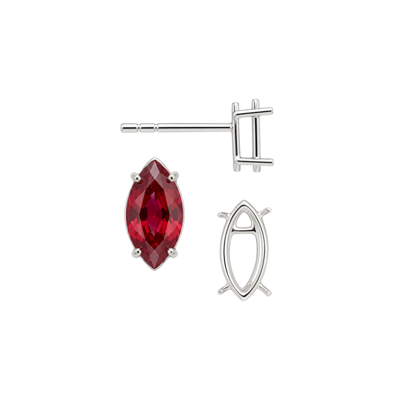 Marquise Shape Four Prong Basket Earrings
