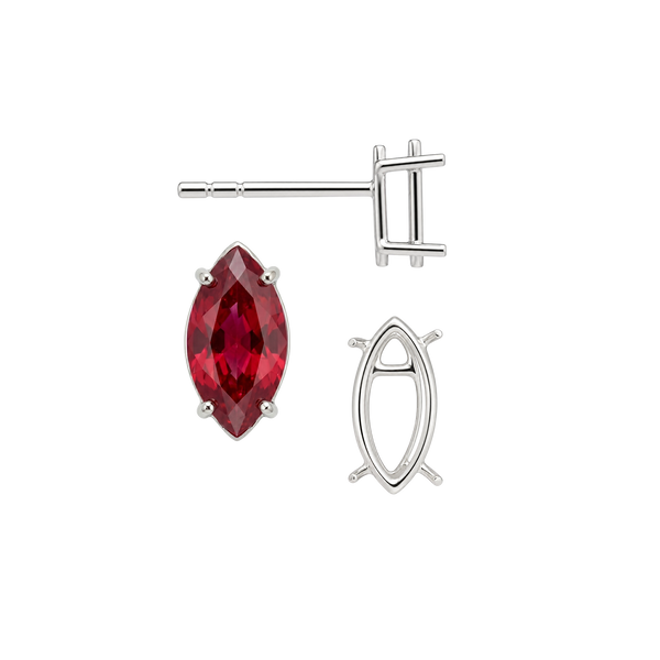 Marquise Shape Four Prong Basket Earrings