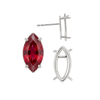 Marquise Shape Four Prong Basket Earrings