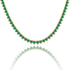 Tennis Necklace with Emerald Stones (May Birthstones) in 14K Gold (1.75 mm - 4.0 mm)