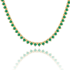 Tennis Necklace with Emerald Stones (May Birthstones) in 18K Gold (1.75 mm - 4.0 mm)