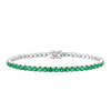 Tennis Bracelet with Emerald Colored CZ in Sterling Silver (2 mm - 4 mm)