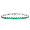 Tennis Bracelet with Emerald Colored CZ in Sterling Silver (2 mm - 4 mm)