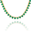 Tennis Necklace with Emerald Stones (May Birthstones) in 14K Gold (1.75 mm - 4.0 mm)