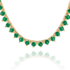 Tennis Necklace with Emerald Stones (May Birthstones) in 14K Gold (1.75 mm - 4.0 mm)