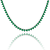 Tennis Necklace with Emerald Stones (May Birthstones) in 18K Gold (1.75 mm - 4.0 mm)