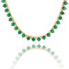 Tennis Necklace with Emerald Stones (May Birthstones) in 18K Gold (1.75 mm - 4.0 mm)