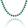 Tennis Necklace with Emerald Stones (May Birthstones) in 18K Gold (1.75 mm - 4.0 mm)