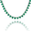 Tennis Necklace with Emerald Stones (May Birthstones) in 14K Gold (1.75 mm - 4.0 mm)
